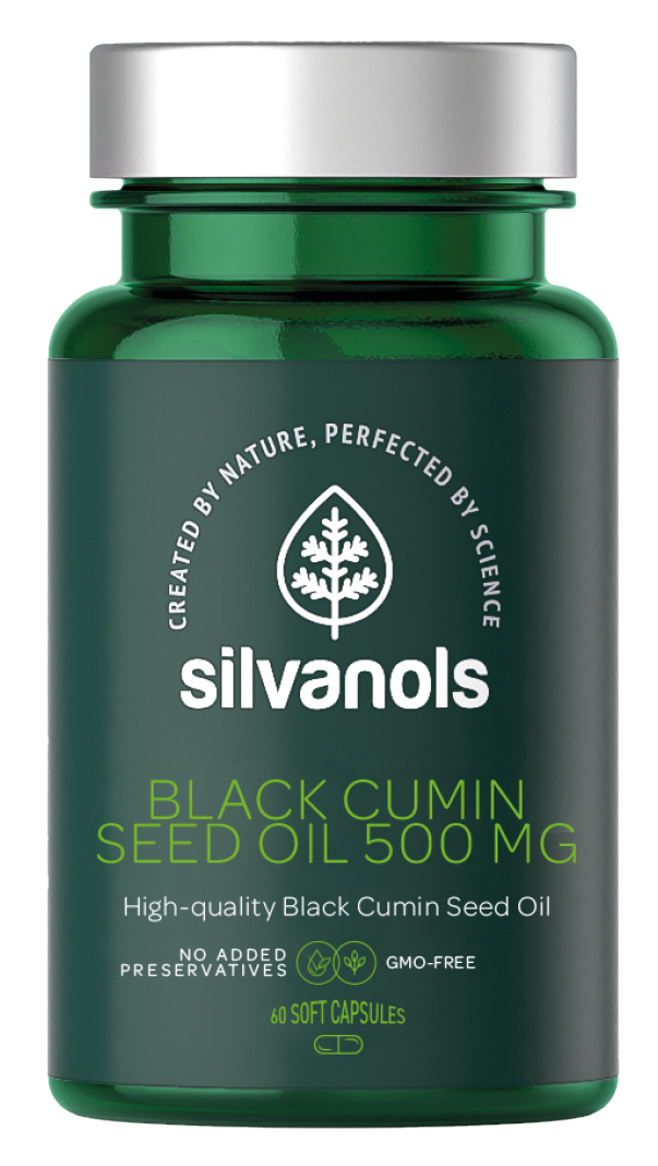 SILVANOLS Premium Black Cumin Seed Oil 500 Mg Kapsulas 60 Gab