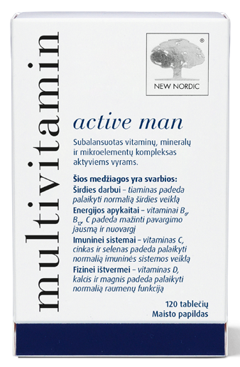 NEW NORDIC Multivitamin Active Man tabletes 120 gab Piegāde visā