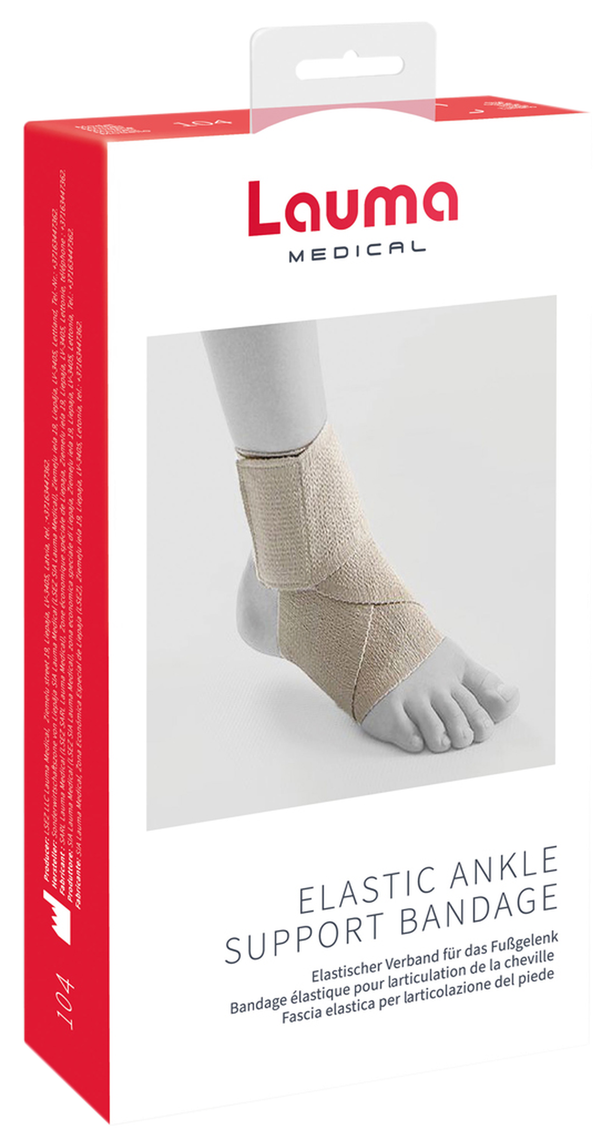 2 Supporti Elastici Per Caviglia FLA Orthopedics, Bianchi, Taglia Large, Uso Ospedaliero