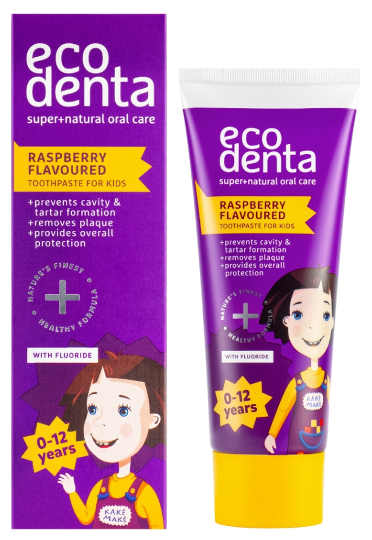 ECODENTA Kake Make Raspberry Flavoured toothpaste, 75 ml | Mēness aptieka