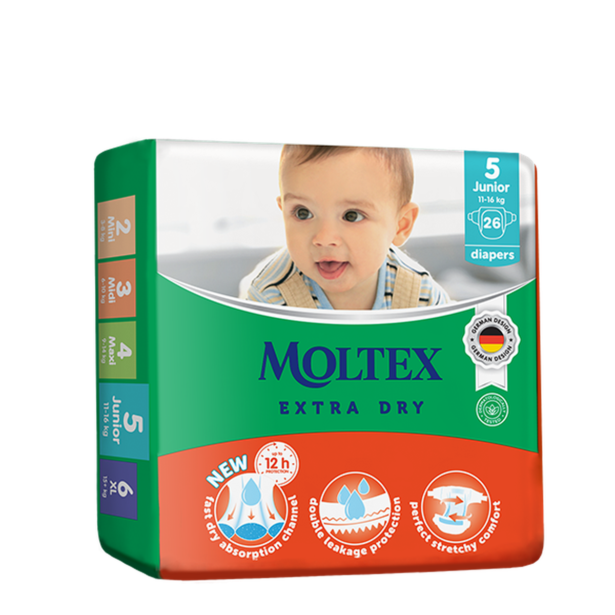MOLTEX Extra Dry Junior diapers, 26 pcs. | Mēness aptieka