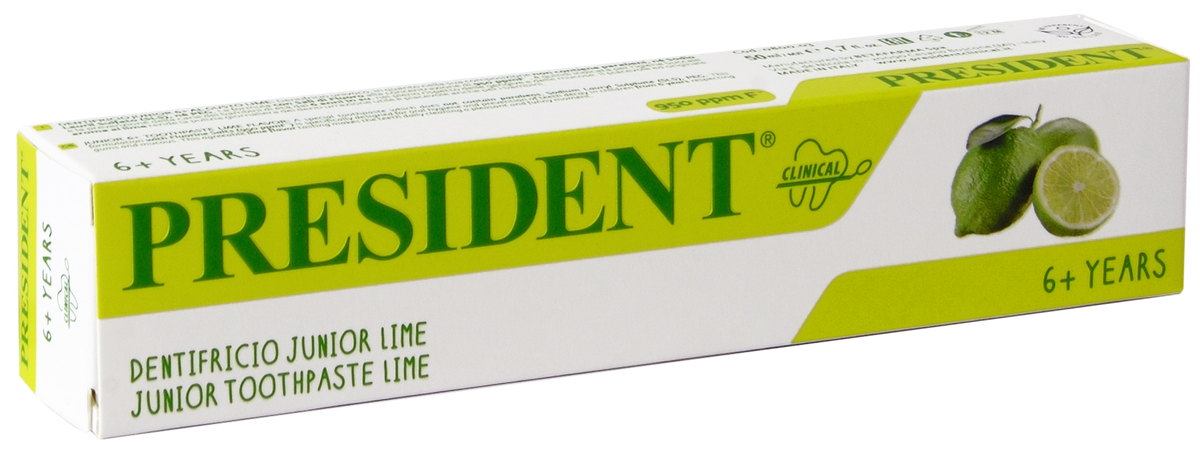 PRESIDENT Junior 6+ toothpaste, 50 ml | Mēness aptieka