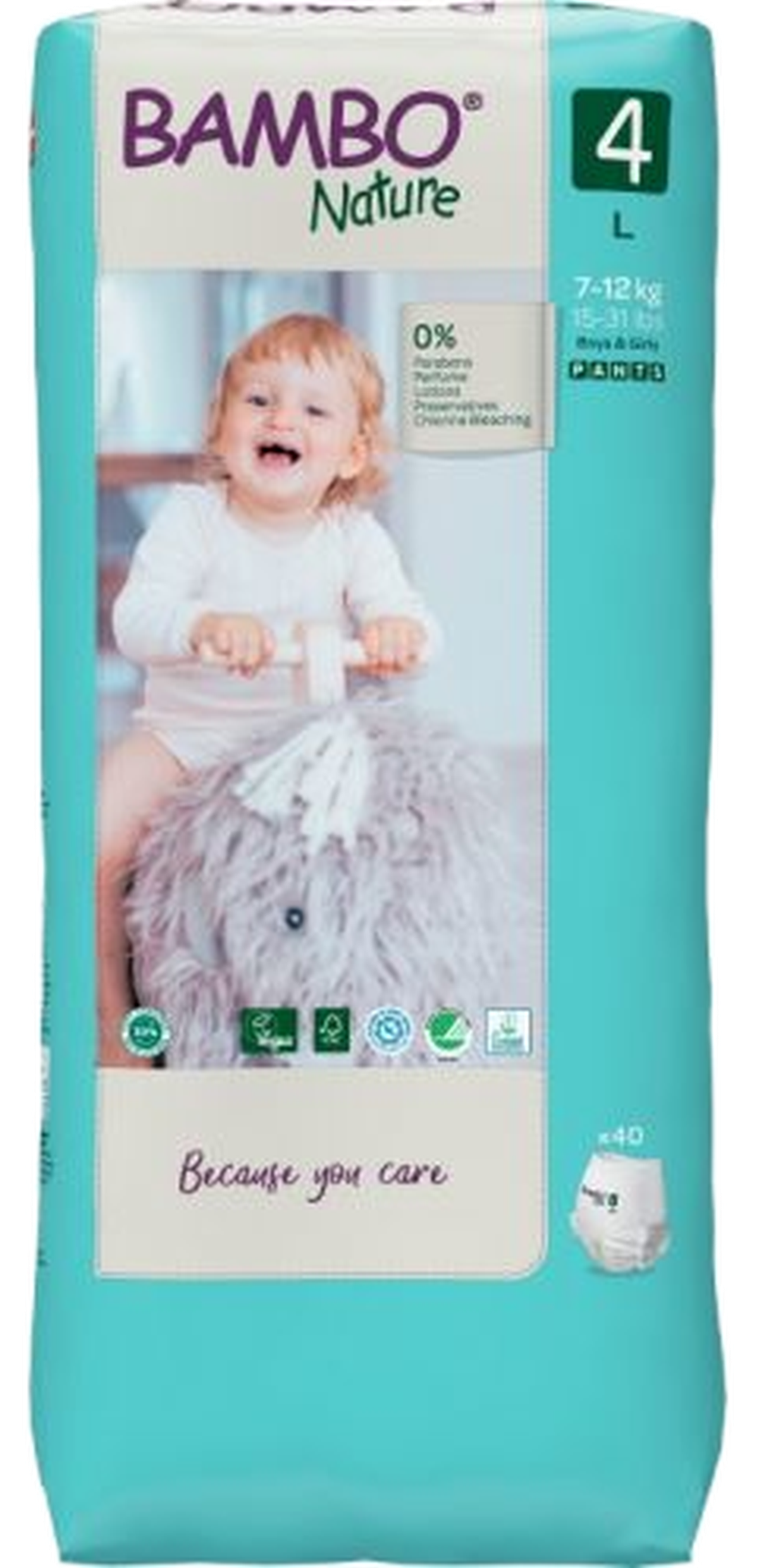 Beneful Glückliche Jahre 7 12 Kg BAMBO NATURE Nature Tall (7-12 kg) Size 4 nappy pants, 40 pcs. | Mēness
