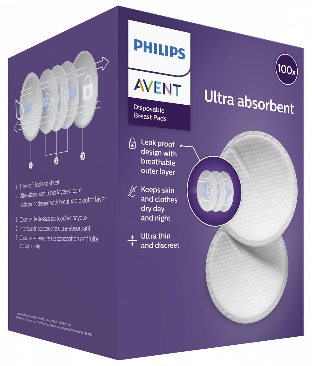 PHILIPS AVENT Disposable Breast Pads 100 pcs. Ultra Comfort Confidence  Absorbing