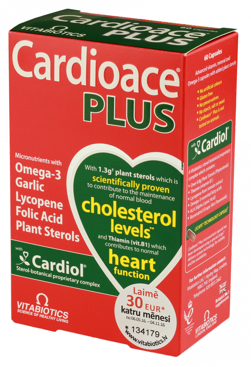CARDIOACE Plus kapsulas, 60 gab. Piegāde visā Latvijā Mēness aptieka
