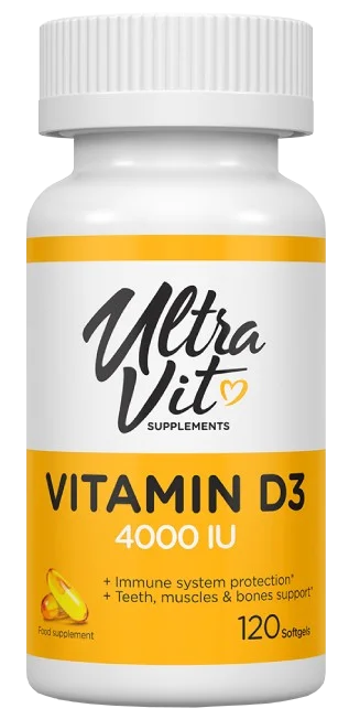 ULTRAVIT Vitamin D3 4000 IU mīkstās kapsulas, 120 gab. - Piegāde visā ...