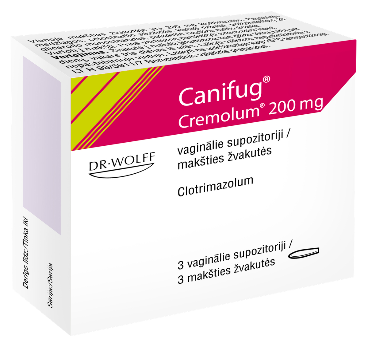 CANIFUG CREMOLUM 200 mg suppositories, 3 pcs. | Mēness aptieka