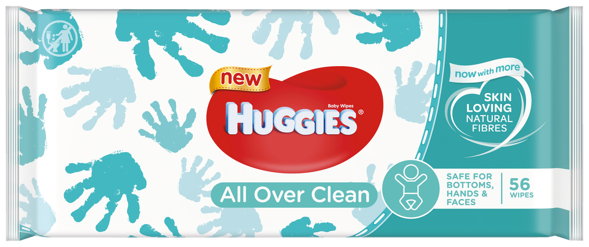 HUGGIES All Over Clean wet wipes, 56 pcs. Mēness aptieka