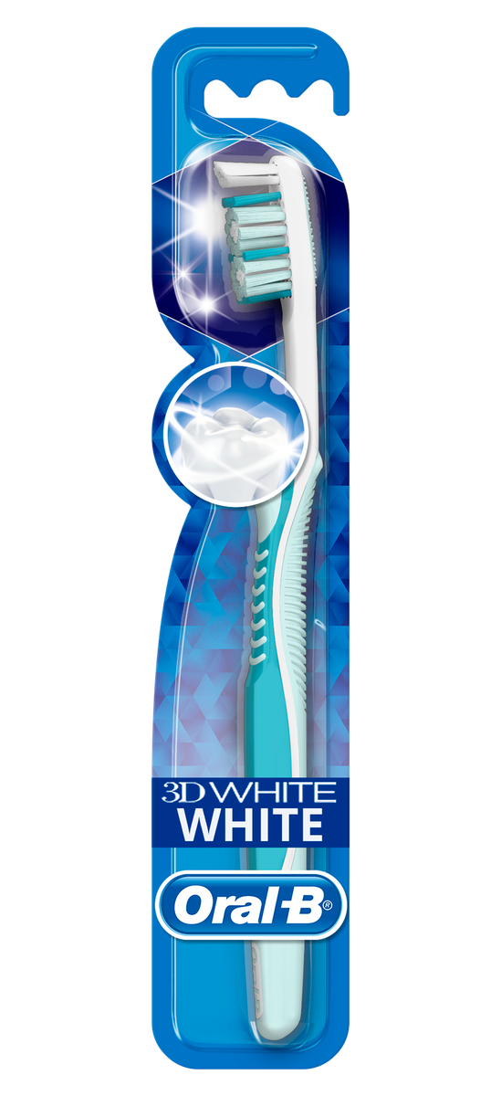 ORALB 3D White Medium toothbrush, 1 pcs. Mēness aptieka