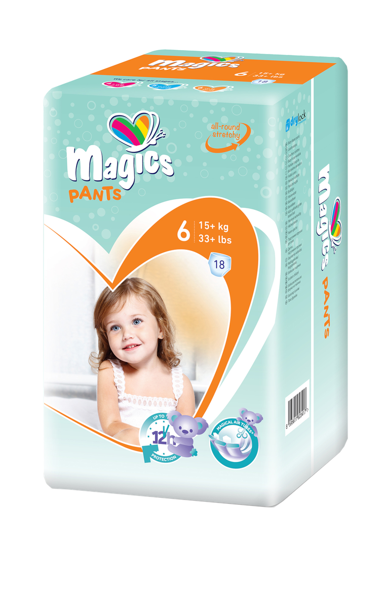 MAGICS Pants XL 6 (15+kg) nappy pants , 18 pcs.