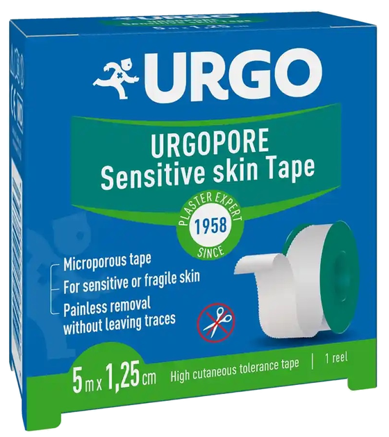 URGO Pore 5 м x 2,5 см лейкопластырь в рулоне, 1 шт. | Mēness aptieka