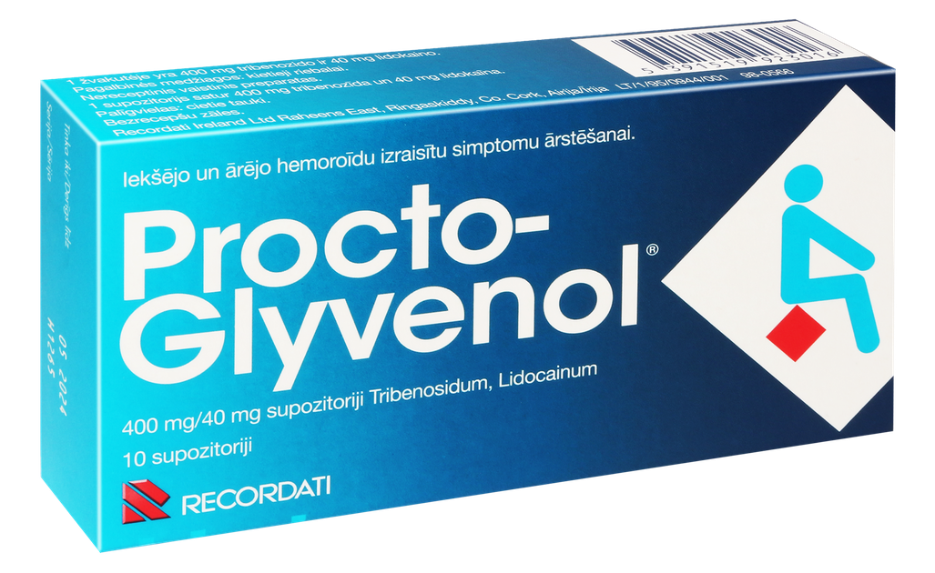 Procto Glyvenol Suppositories 10 Pcs Mēness Aptieka