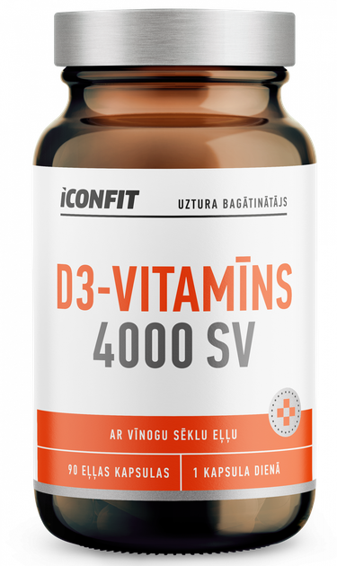 Iconfit D3 Vitamin 4000 Iu Kapsulas 90 Gab Piegāde Visā Latvijā