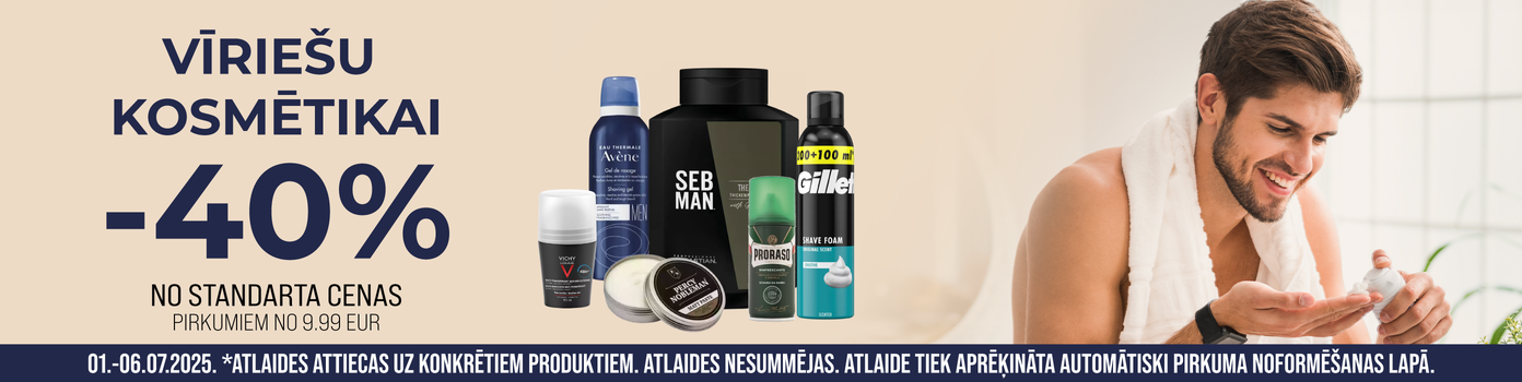Discounts up to -40% on men's cosmetics