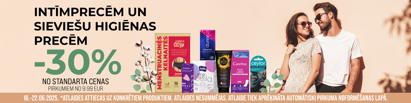 -30% on intimate and feminine hygiene products