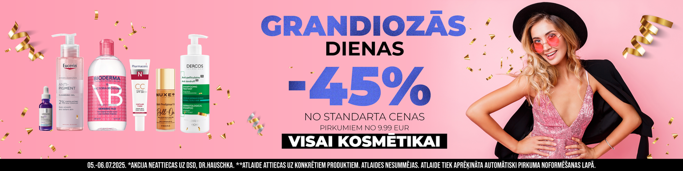 Grandiozas atlaides kosmētikai -45%