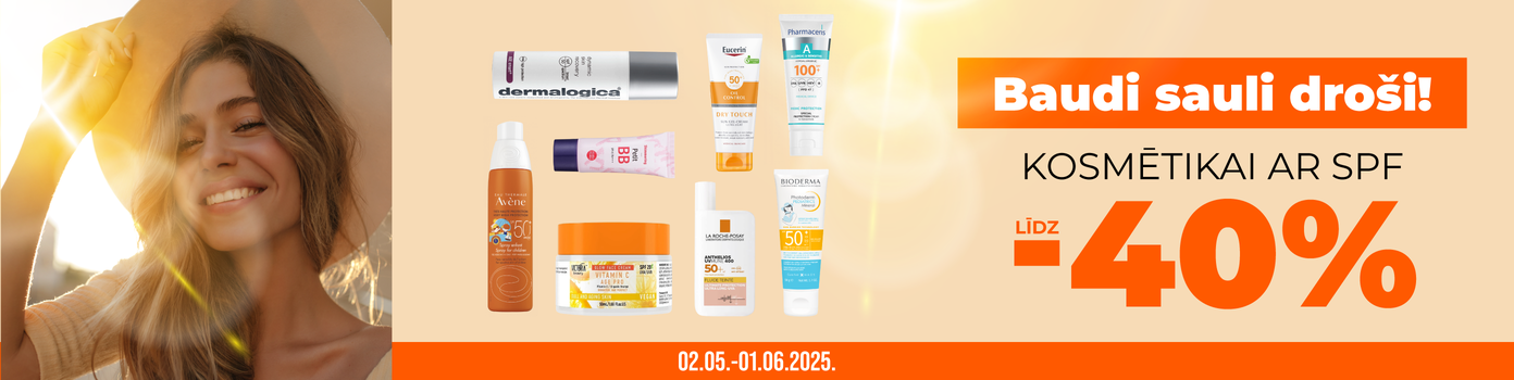 Discounts up to -40% on cosmetics with SPF