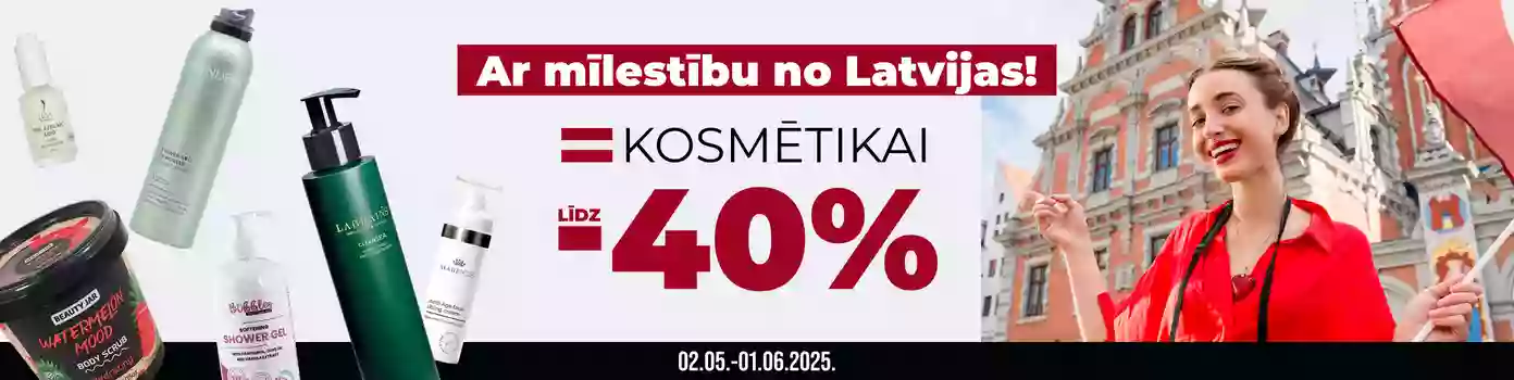 Latvijā ražotai kosmētikai atlaides līdz -40%