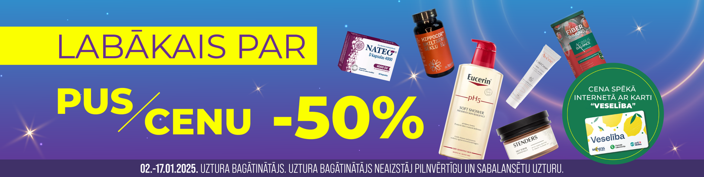 Lieliskas preces ar -50% atlaidi