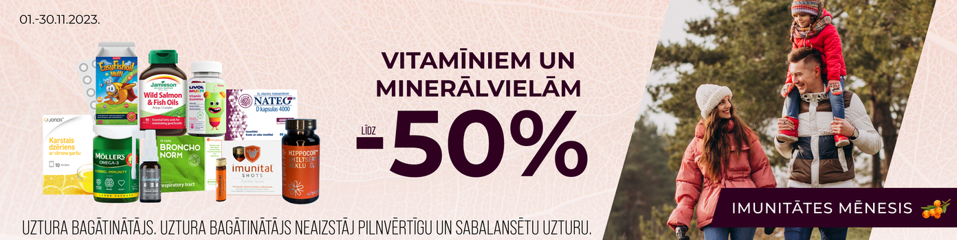 Vitamīniem līdz -50%