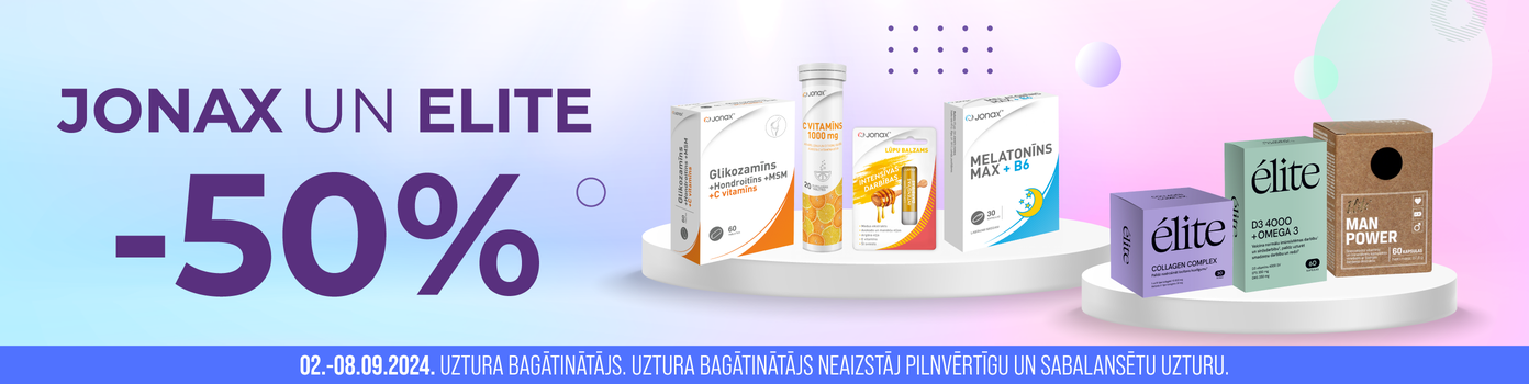 -50% atlaide Jonax un Elite produktiem!