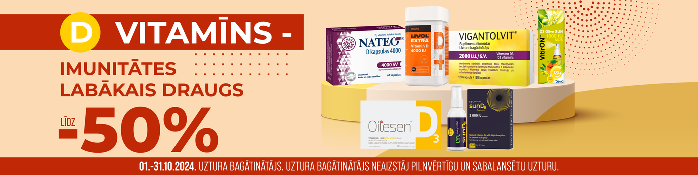 Atlaides D vitamīniem līdz -50%