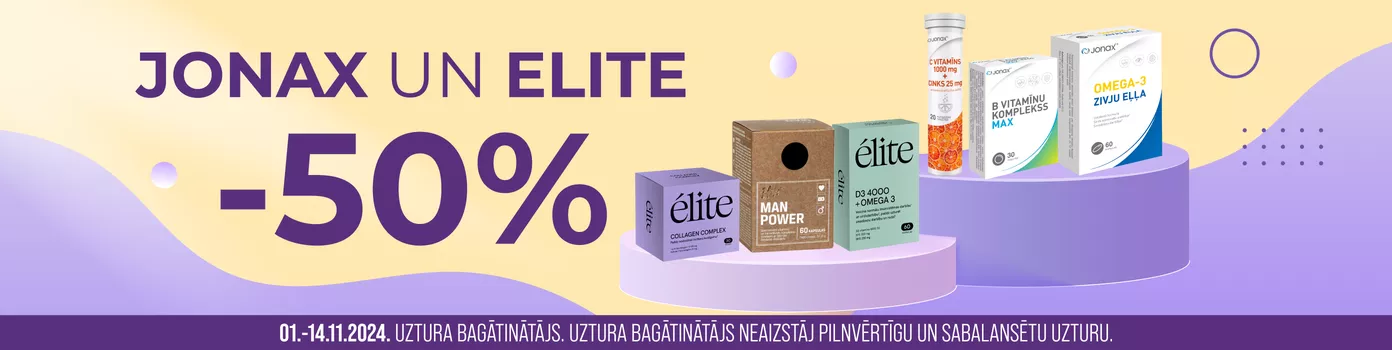 JONAX un  ELITE produktiem atlaides līdz -50%