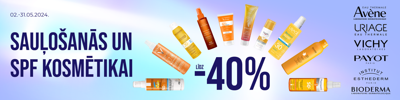 Discounts for sunscreen and SPF cosmetics up to -40%