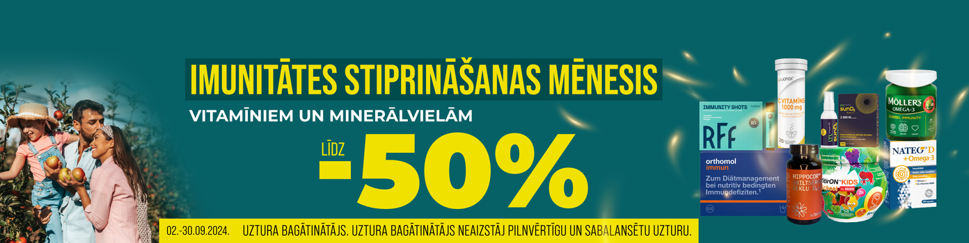 Līdz -50% atlaide vitamīniem un minerālvielām!