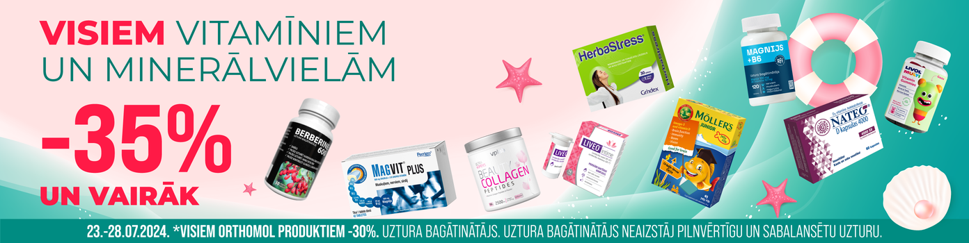 Discounts from -35% on all vitamins and minerals.