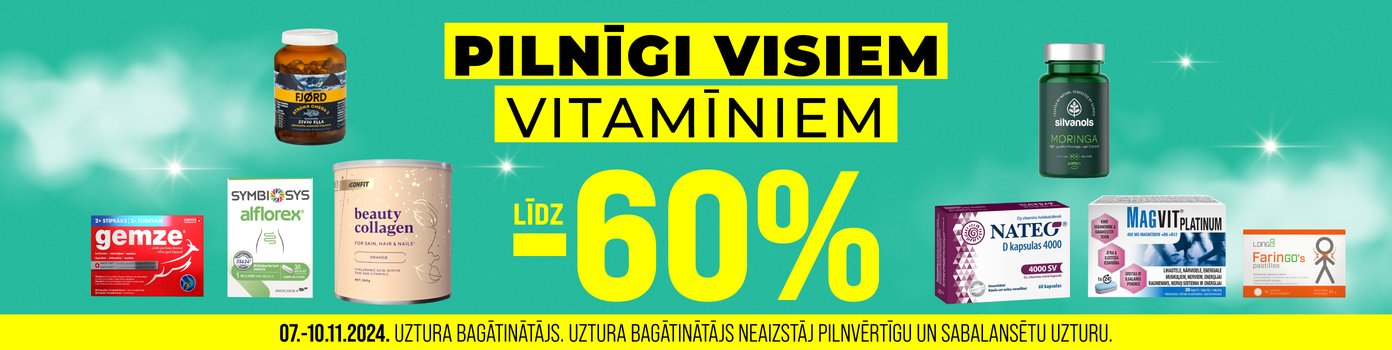 Visiem vitamīniem atlaides līdz -60%