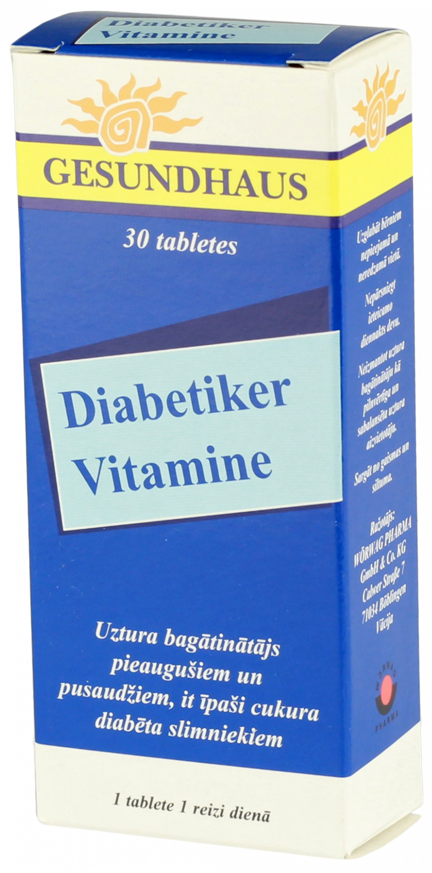 DIABETIKER Vitamine Tabletes, 30 Gab. - Piegāde Visā Latvijā | Mēness ...