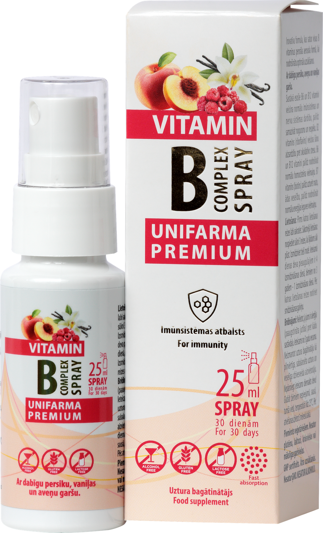 UNIFARMA PREMIUM B Vitamin Complex spray, 25 ml Mēness aptieka