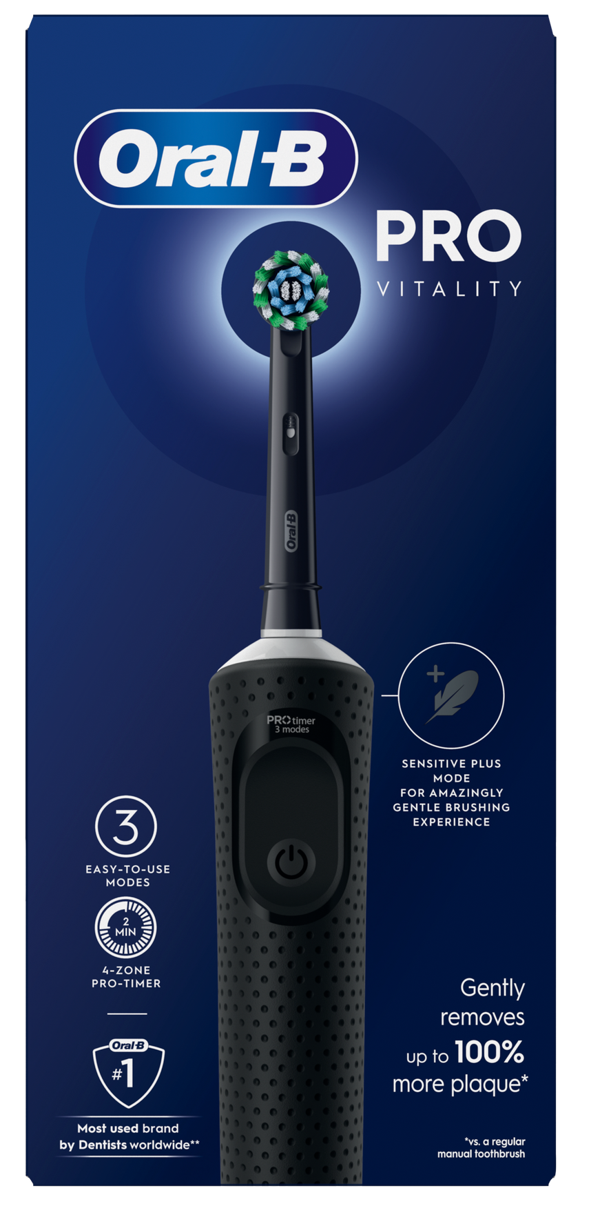ORALB Vitality Pro Black electric toothbrush, 1 pcs. Mēness aptieka
