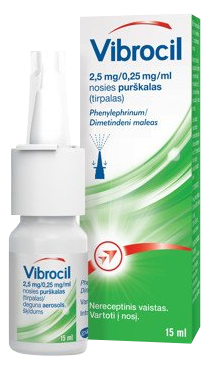 VIBROCIL 2.5mg/0.25mg/ml nasal spray, 15 ml | Mēness aptieka