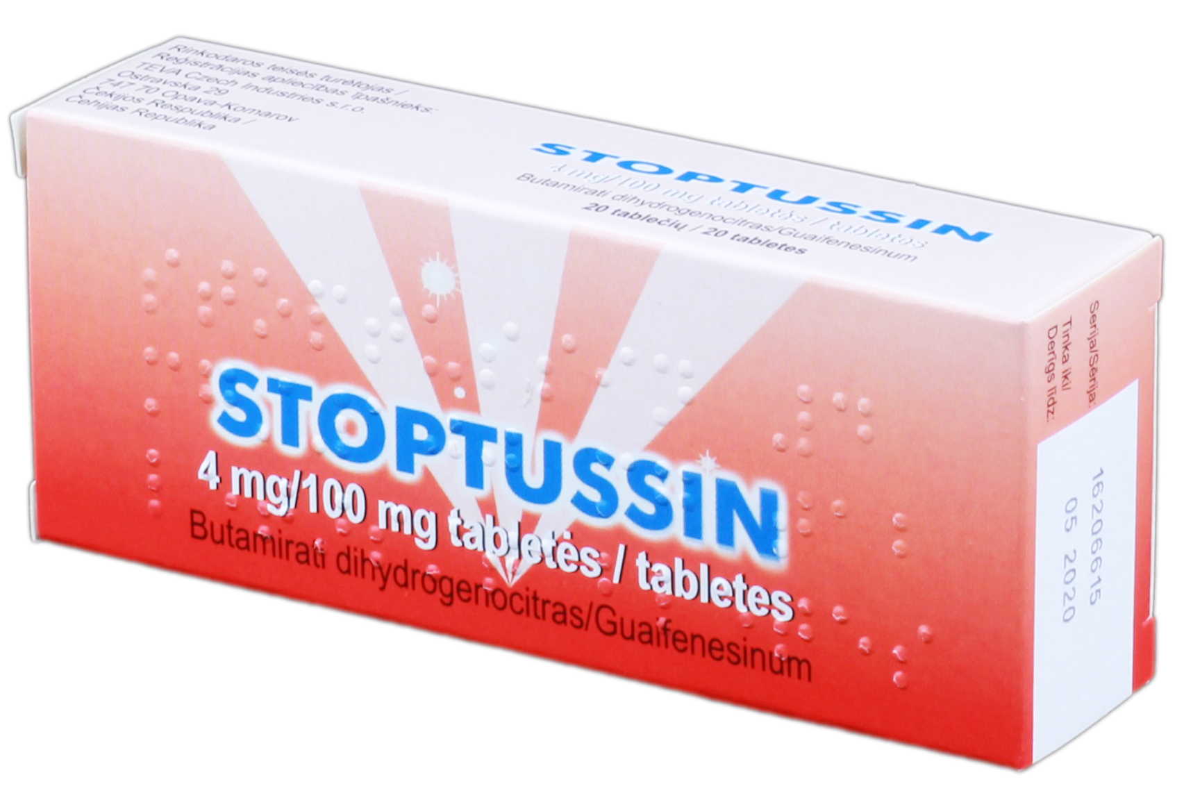 STOPTUSSIN 4 mg/100 mg tabletes, 20 gab. - Piegāde visā Latvijā ...