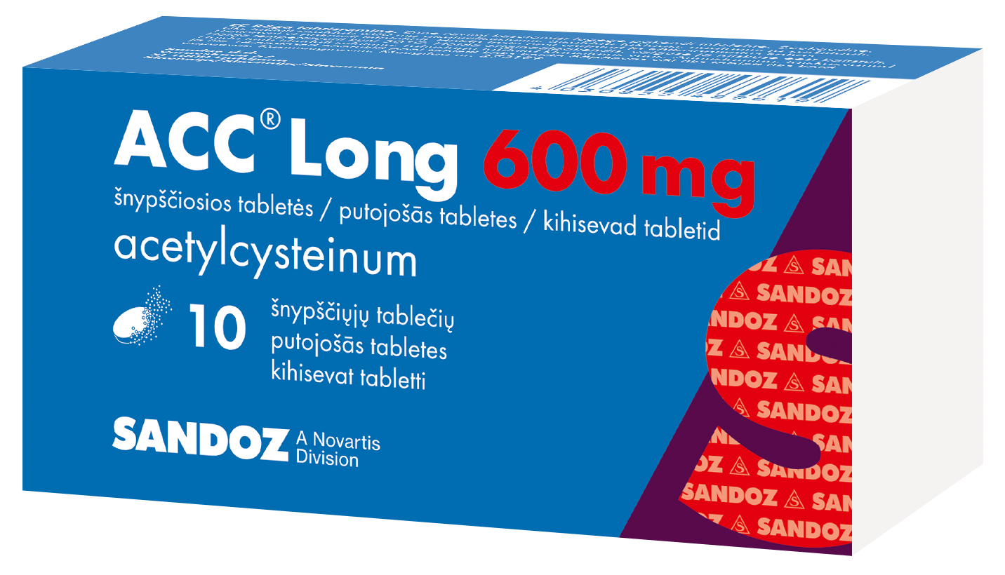 ACC LONG 600 mg effervescent tablets, 10 pcs. | Mēness aptieka