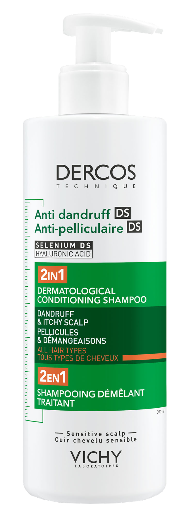 VICHY Dercos Anti Dandruff, 2 in 1 shampooconditioner, 390 ml Mēness