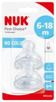 NUK First Choice+ M (6-18 m) Silikona knupis, 2 gab.