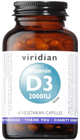 VIRIDIAN Vitamin D3 2000iu Vegan kapsulas, 60 gab.
