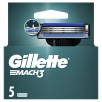 GILLETTE Mach3 skuvekļu maināmās kasetnes, 5 gab.