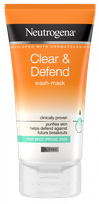 NEUTROGENA Clear&Defend 2in1 Wash-Mask attīrošs līdzeklis, 150 ml