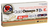 OLIMP LABS Gold Omega-3 D3+K2 kapsulas, 30 gab.