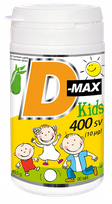 D-MAX Kids 400 SV (10 ug) košļājamās tabletes, 90 gab.