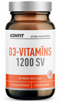 ICONFIT D3 Vitamin, 1200 IU kapsulas, 90 gab.