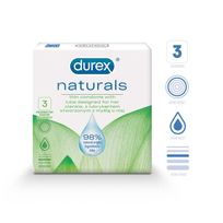 DUREX Naturals prezervatīvi, 3 gab.