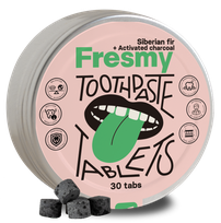 FRESMY Toothpaste With Siberian Fir and Activated Charcoal таблетки, 30 шт.