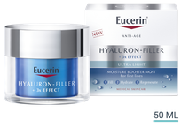 EUCERIN Hyaluron-Filler intensīvi mitrinošs nakts gēlkrēms ar trīskāršu efektu sejas krēms, 50 ml