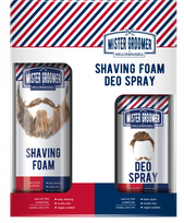 MISTER GROOMER Shaving Foam and Deo Spray komplekts, 1 gab.