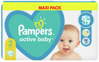 PAMPERS Active Baby Maxi 2 (4-8 kg) autiņbiksītes, 72 gab.